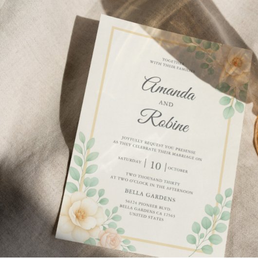 Elegant Eucalyptus Greenery Wedding Invitation Kaart