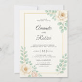 Elegant Eucalyptus Greenery Wedding Invitation Kaart (Voorkant)