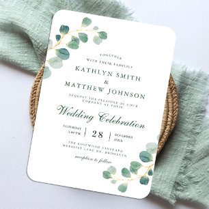Elegant Eucalyptus Greenery Wedding Invitation Magneet