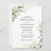 Elegant Eucalyptus Greenery Wedding Kaart (Voorkant)