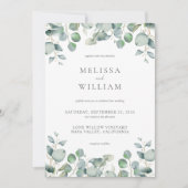 Elegant Eucalyptus Greenery Wedding Kaart (Voorkant)