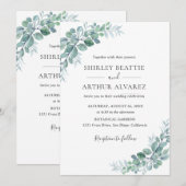 Elegant Eucalyptus Greenery Wedding Kaart (Voorkant / Achterkant)