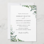 Elegant Eucalyptus Greenery Wedding Kaart (Achterkant)