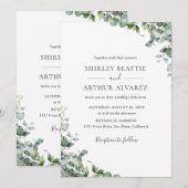 Elegant Eucalyptus Greenery Wedding Kaart (Voorkant / Achterkant)