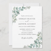 Elegant Eucalyptus Greenery Wedding Kaart (Achterkant)