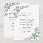 Elegant Eucalyptus Greenery Wedding Kaart (Voorkant / Achterkant)