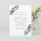Elegant Eucalyptus Greenery Wedding Kaart (Staand voorkant)