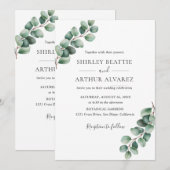 Elegant Eucalyptus Greenery Wedding Kaart (Voorkant / Achterkant)