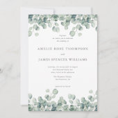 Elegant Eucalyptus Greenery Wedding Kaart (Voorkant)