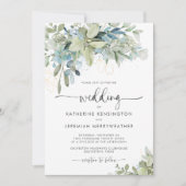 Elegant Eucalyptus Greenery Wedding Kaart (Voorkant)