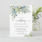Elegant Eucalyptus Greenery Wedding Kaart (Staand voorkant)