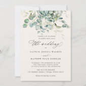 Elegant Eucalyptus Greenery Wedding Kaart (Voorkant)
