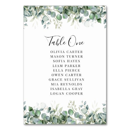 Elegant Eucalyptus Greenery Wedding Kaart (Voorkant)