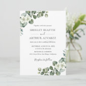 Elegant Eucalyptus Greenery Wedding Kaart (Staand voorkant)