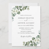 Elegant Eucalyptus Greenery Wedding Kaart (Achterkant)
