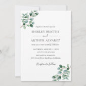 Elegant Eucalyptus Greenery Wedding Kaart (Achterkant)