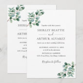 Elegant Eucalyptus Greenery Wedding Kaart (Voorkant / Achterkant)