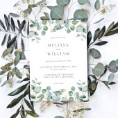 Elegant Eucalyptus Greenery Wedding Kaart