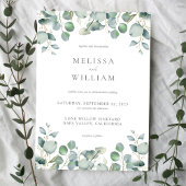 Elegant Eucalyptus Greenery Wedding Kaart