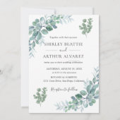 Elegant Eucalyptus Greenery Wedding Kaart (Achterkant)