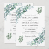 Elegant Eucalyptus Greenery Wedding Kaart (Voorkant / Achterkant)
