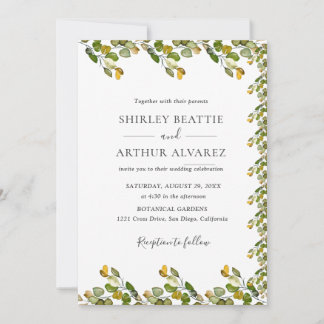 Elegant Eucalyptus Greenery Wedding Kaart