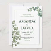 Elegant Eucalyptus Greenery Wedding Kaart (Voorkant)