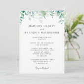 Elegant Eucalyptus Greenery Wedding Kaart (Staand voorkant)