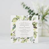 Elegant Eucalyptus Greenery Wedding Kaart (Staand voorkant)