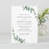 Elegant Eucalyptus Greenery Wedding Kaart (Staand voorkant)