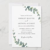 Elegant Eucalyptus Greenery Wedding Kaart (Achterkant)