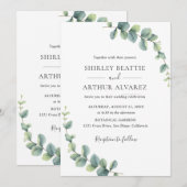 Elegant Eucalyptus Greenery Wedding Kaart (Voorkant / Achterkant)