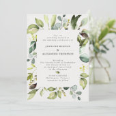 Elegant Eucalyptus Greenery Wedding Kaart (Staand voorkant)