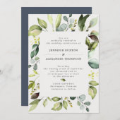 Elegant Eucalyptus Greenery Wedding Kaart (Voorkant / Achterkant)