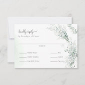 Elegant Eucalyptus Greenery Wedding Meal Choice RSVP Kaartje (Voorkant)