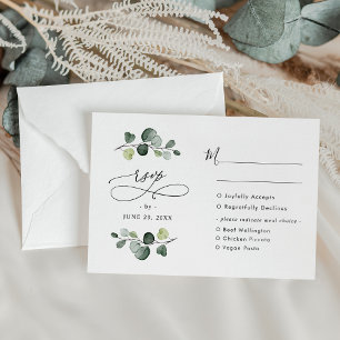 Elegant Eucalyptus Greenery Wedding Meal Options RSVP Kaartje