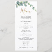 Elegant  Eucalyptus Greenery Wedding  Menu (Voorkant)