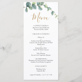 Elegant  Eucalyptus Greenery Wedding  Menu