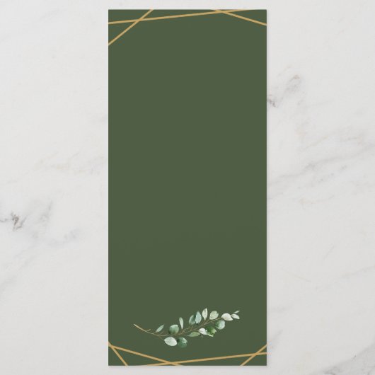 Elegant Eucalyptus Greenery Wedding Menu (Achterkant)