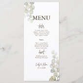 Elegant Eucalyptus Greenery Wedding Menu (Voorkant)