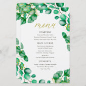 Elegant Eucalyptus Greenery Wedding Menu (Voorkant / Achterkant)