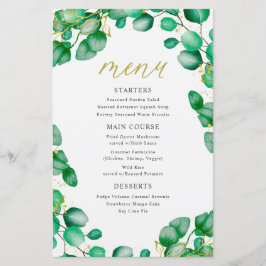 Elegant Eucalyptus Greenery Wedding Menu