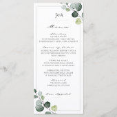Elegant Eucalyptus Greenery Wedding Menu (Voorkant)