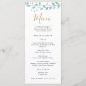 Elegant Eucalyptus Greenery Wedding Menu (Voorkant)
