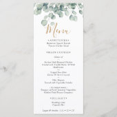 Elegant Eucalyptus Greenery Wedding Menu (Voorkant)