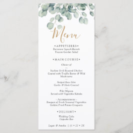 Elegant Eucalyptus Greenery Wedding Menu