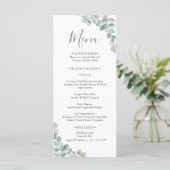 Elegant  Eucalyptus Greenery Wedding  Menu (Staand voorkant)
