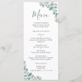 Elegant Eucalyptus Greenery Wedding Menu (Voorkant)