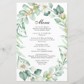 Elegant Eucalyptus Greenery Wedding Menu (Voorkant)
