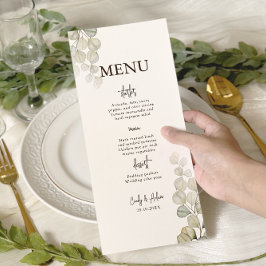 Elegant Eucalyptus Greenery Wedding Menu